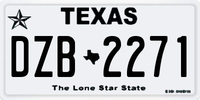 TX license plate DZB2271