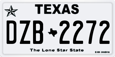 TX license plate DZB2272