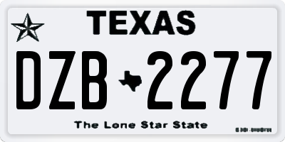 TX license plate DZB2277