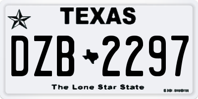TX license plate DZB2297