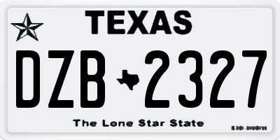 TX license plate DZB2327