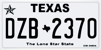 TX license plate DZB2370