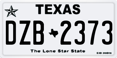 TX license plate DZB2373