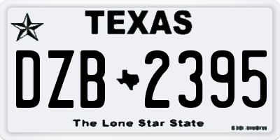 TX license plate DZB2395