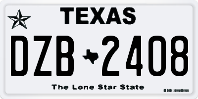 TX license plate DZB2408