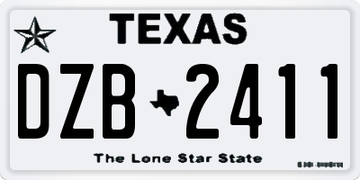 TX license plate DZB2411