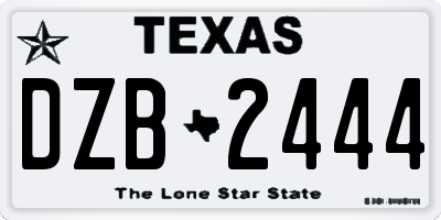 TX license plate DZB2444
