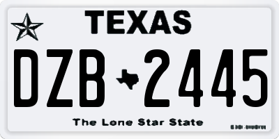TX license plate DZB2445