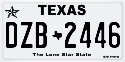 TX license plate DZB2446
