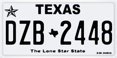 TX license plate DZB2448