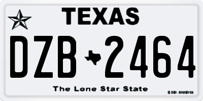 TX license plate DZB2464