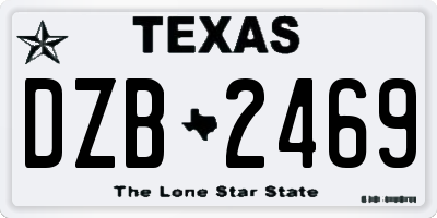 TX license plate DZB2469