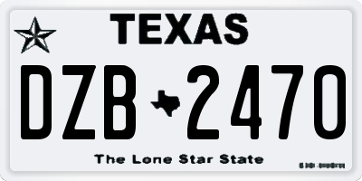 TX license plate DZB2470