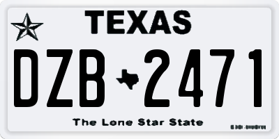 TX license plate DZB2471