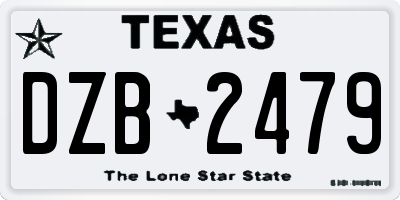 TX license plate DZB2479