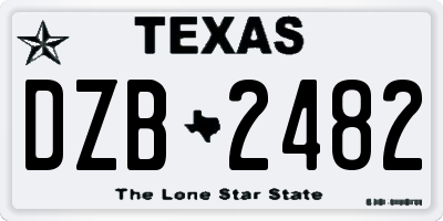 TX license plate DZB2482