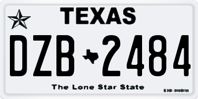 TX license plate DZB2484