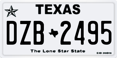 TX license plate DZB2495