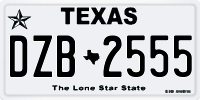 TX license plate DZB2555