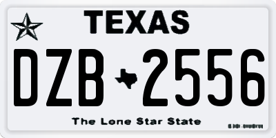TX license plate DZB2556
