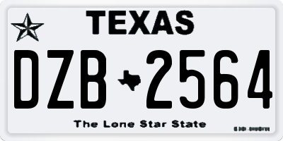 TX license plate DZB2564