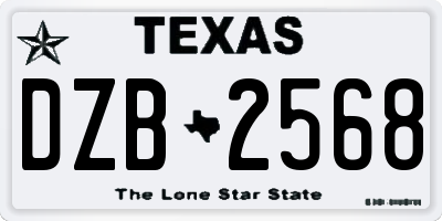 TX license plate DZB2568