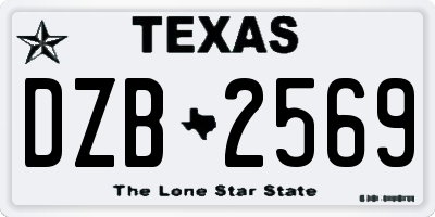 TX license plate DZB2569