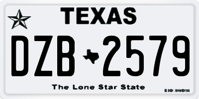 TX license plate DZB2579