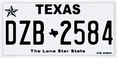 TX license plate DZB2584