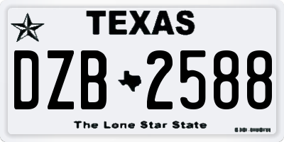 TX license plate DZB2588