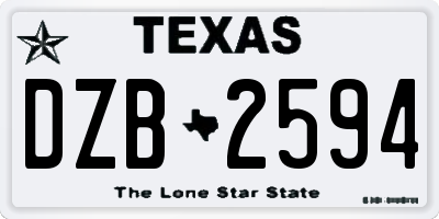 TX license plate DZB2594