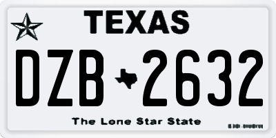 TX license plate DZB2632