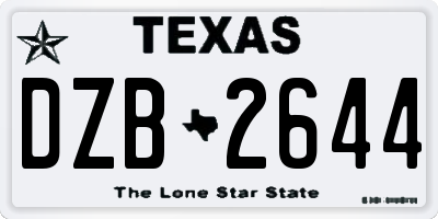 TX license plate DZB2644