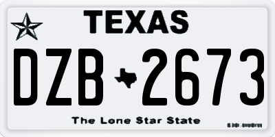 TX license plate DZB2673