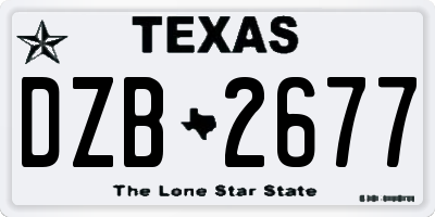 TX license plate DZB2677