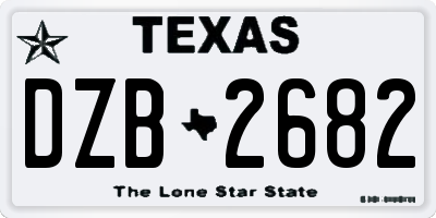 TX license plate DZB2682