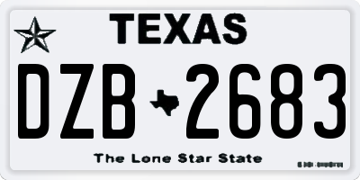 TX license plate DZB2683