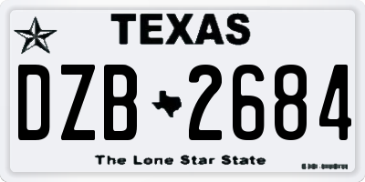 TX license plate DZB2684