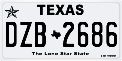 TX license plate DZB2686