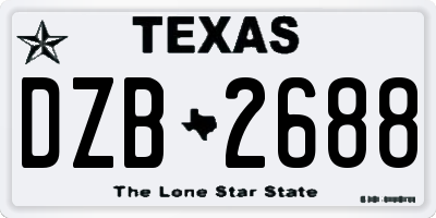 TX license plate DZB2688