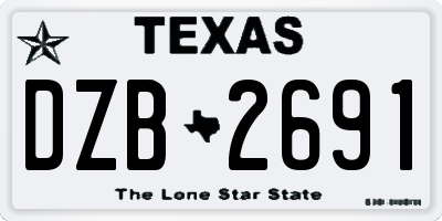 TX license plate DZB2691