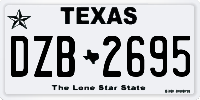 TX license plate DZB2695