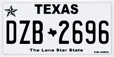 TX license plate DZB2696