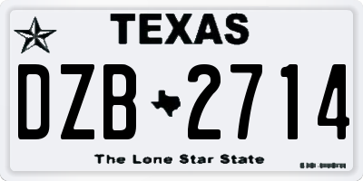 TX license plate DZB2714