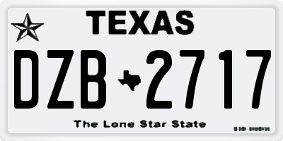 TX license plate DZB2717