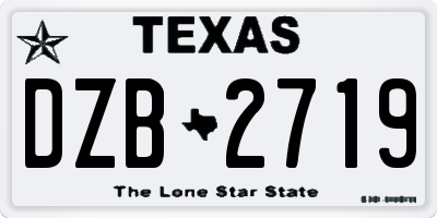 TX license plate DZB2719