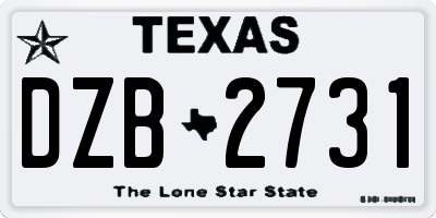 TX license plate DZB2731