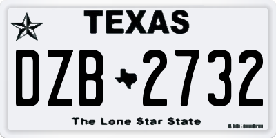TX license plate DZB2732