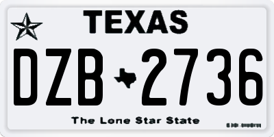 TX license plate DZB2736