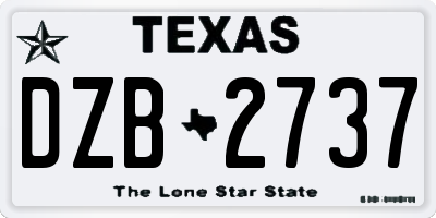 TX license plate DZB2737
